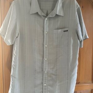 Vintage Oakley Men's Gray Short Sleeve Shirt